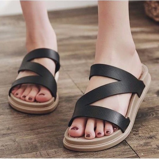 Dép sandal nữ cao cấp quai trơn mềm êm bền đẹp DN32