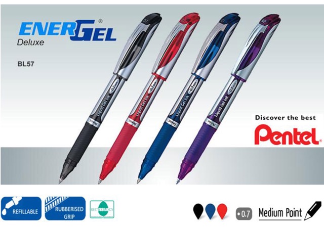 Bút Ký Pentel nét 0.7mm BL57 mực xanh (Chính hãng)