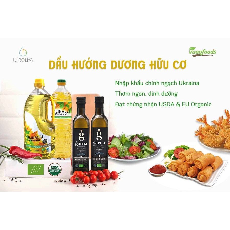 Dầu Hướng Dương Hữu Cơ Ukraine Chai 1L