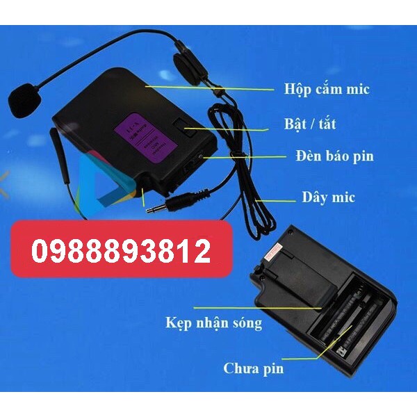 Micro Không Dây V11 - Mic Trợ Giảng - Mic Cài Tai