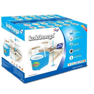 Bộ lau nhà oval lưới rổ inox kokomega ombo-02
