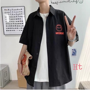 Áo Sơ mi Drisk Đỏ đen Cộc tay H2D899
