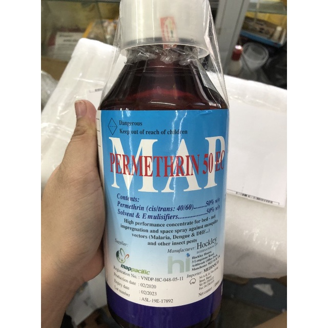 Thuốc diệt muỗi, côn trùng PERMETHRIN 50EC chai 1000ml nhập khẩu trực tiếp Anh Quốc