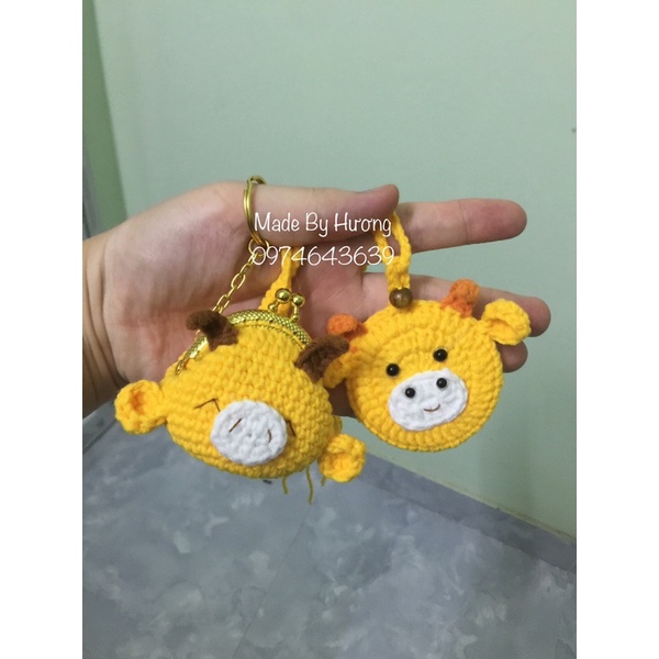 Túi đựng tỏi cho bé sơ sinh hình con trâu vàng ất sửa made by huong