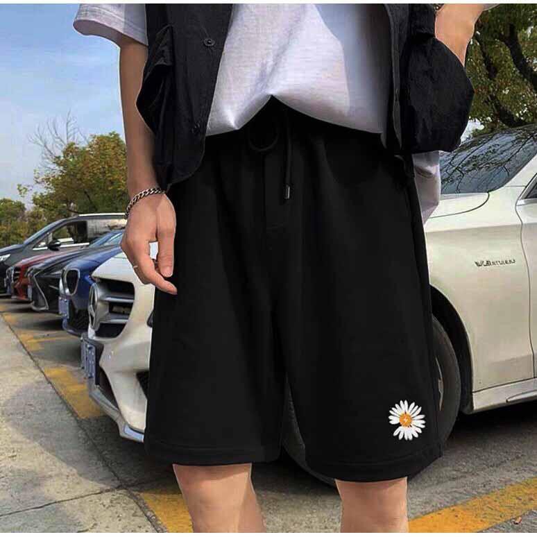 Quần Cộc Hoa Cúc Unisex Nam, Nữ, Chất Da Cá Thun 2 Da, Trẻ Trung, Năng Động GIÁ RẺ