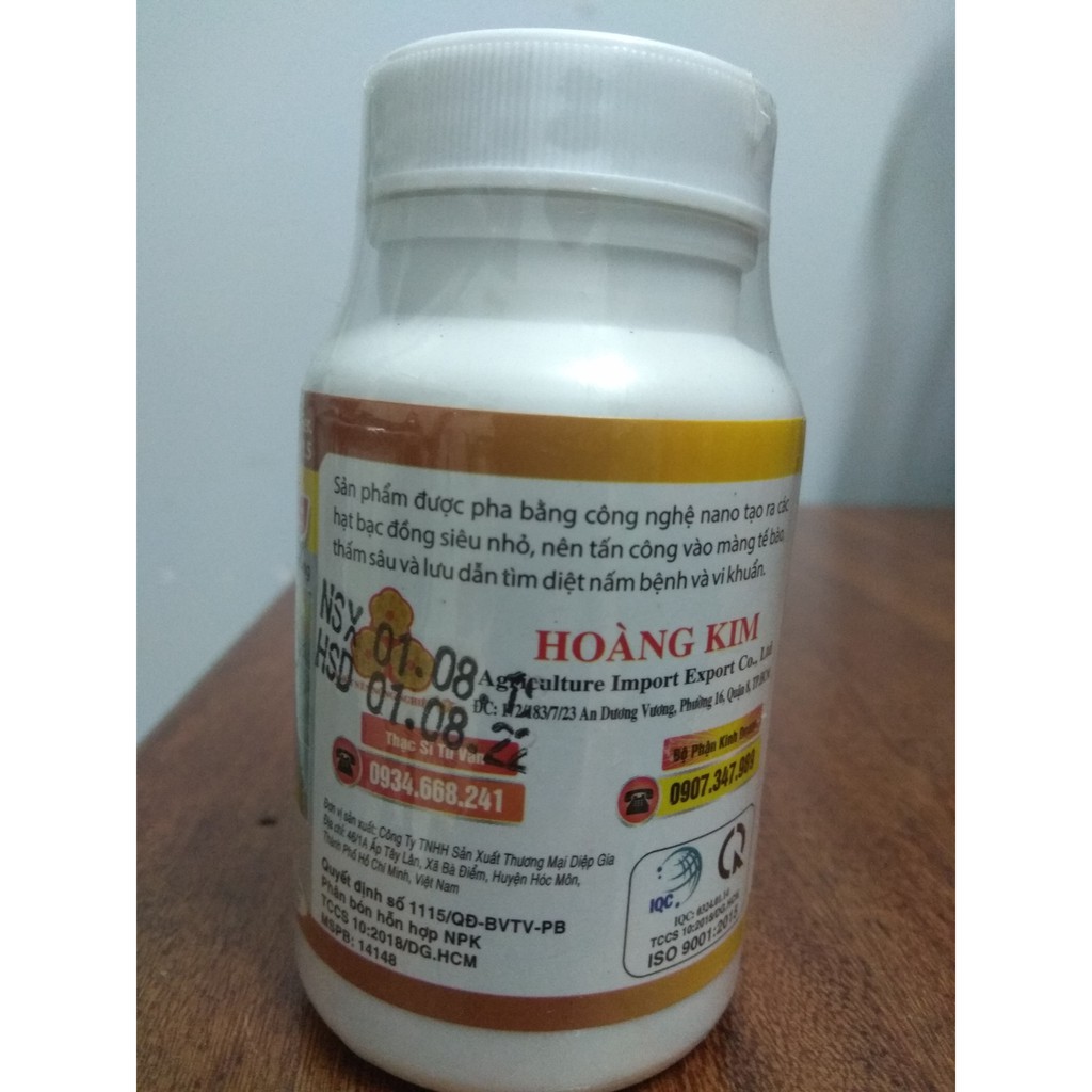 Nano bạc đồng hạn chế vi khuẩn và nấm bệnh -100ml