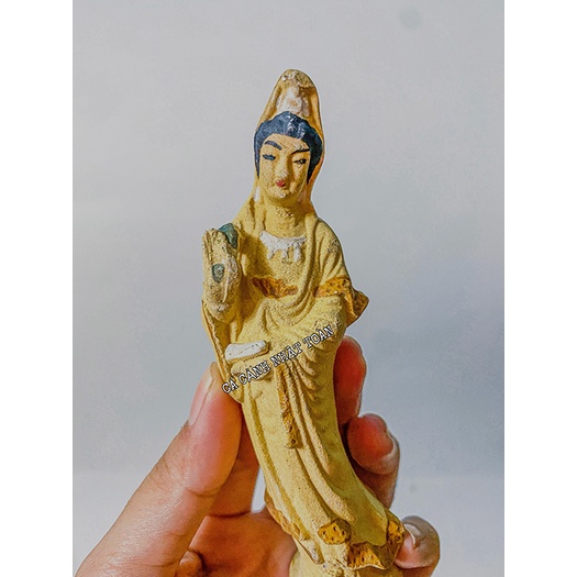 MẸ QUAN ÂM GỐM SỨ TRANG TRÍ HỒ CÁ NON BỘ TIỂU CẢNH CAO 13CM