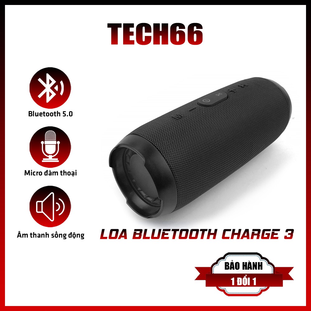 Loa bluetooth nghe nhạc không dây Charge 3 vỏ chống thấm nước, âm bass cực chất