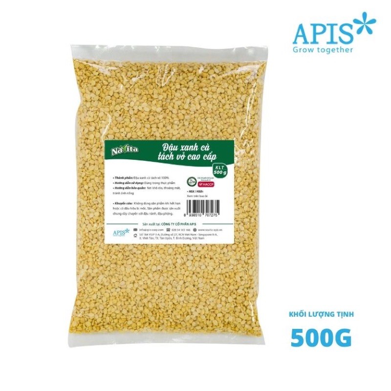 1 GÓI ĐẬU XANH CÀ TÁCH VỎ CAO CẤP NAVITA 500G