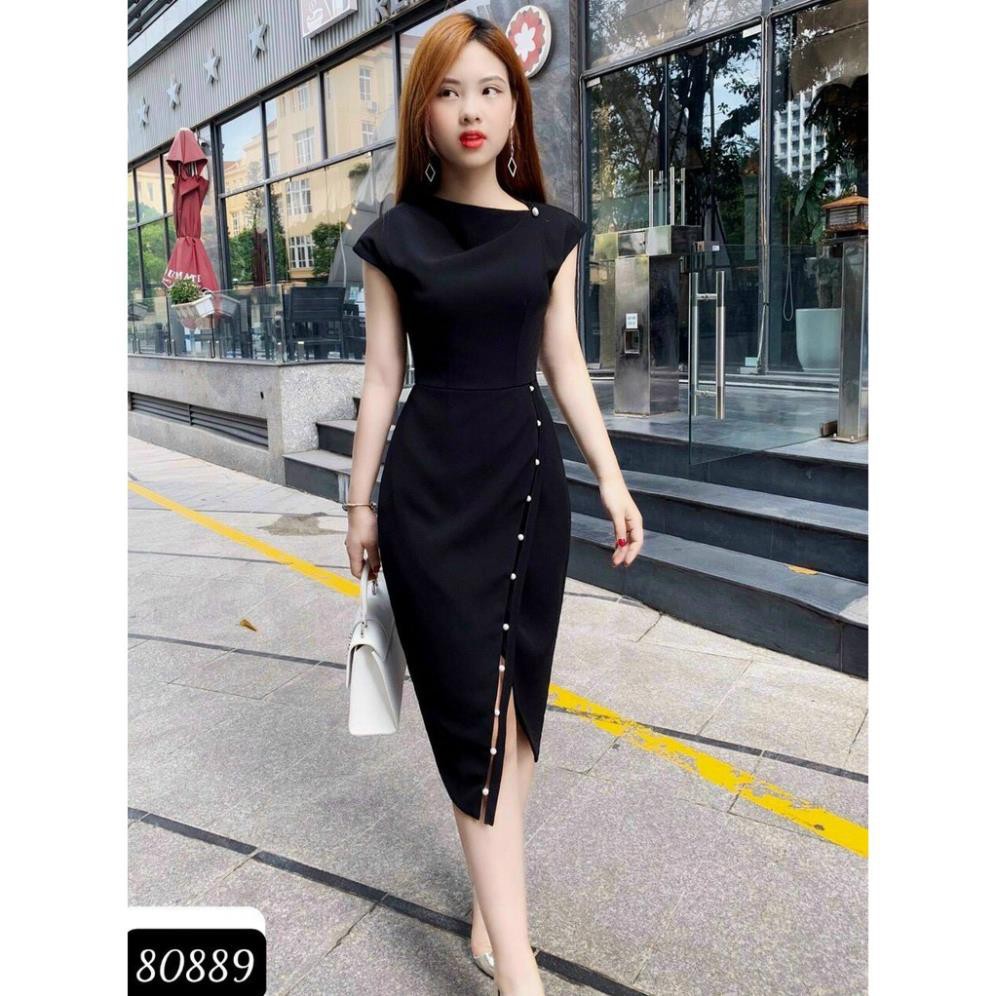 < 6.6 SALE LỚN > < Size L và XL > Đầm dự tiệc dáng bút chì thun Umi phối ngọc sang trọng