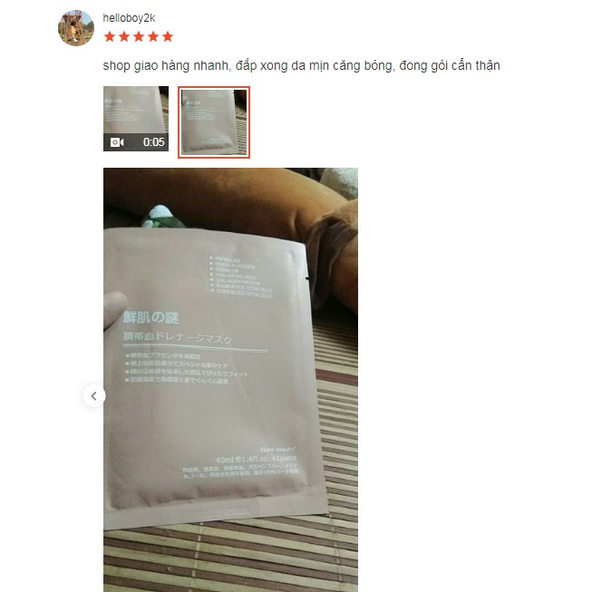 (Cam kết hàng chính hãng )1 miếng ủ trắng nhau thai Nhật check mã vạch thoải mái | Thế Giới Skin Care