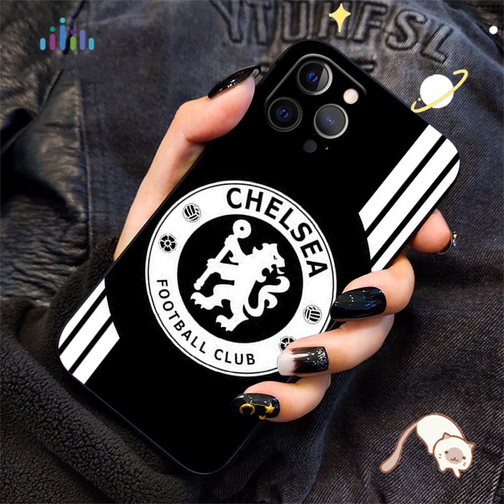 Ốp Điện Thoại Silicon Mềm Viền Đen Hình Câu Lạc Bộ Chelsea FC Cho iPhone 7 8 7 + 8 + 6 + 6S + XR XS Max 5 5s SU122