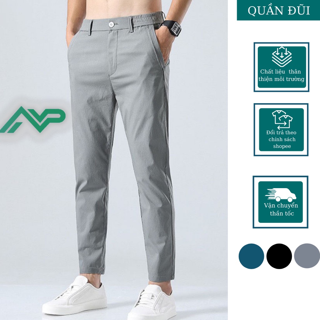 Quần đũi dài nam NPV cạp chun dáng xuông trẻ trung chất đũi thoáng khí trẻ trung năng động