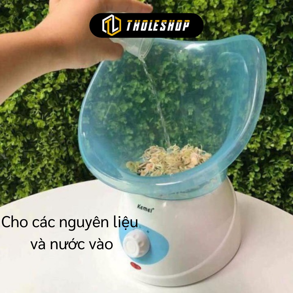 Máy Xông Hơi Mặt 2 Mức Điều Chỉnh Độ Nóng Kemei 6080 - Máy Xông Mắt Mũi Họng 3667