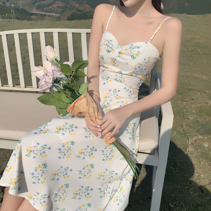 Set Áo Thun Và Chân Váy Hoa Phong Cách Retro Xinh Xắn Cho Nữ