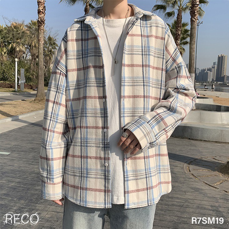 Áo sơ mi nam nữ Hàn Quốc cao cấp dáng rộng dài tay Shirt Loose R7SM19 Unisex