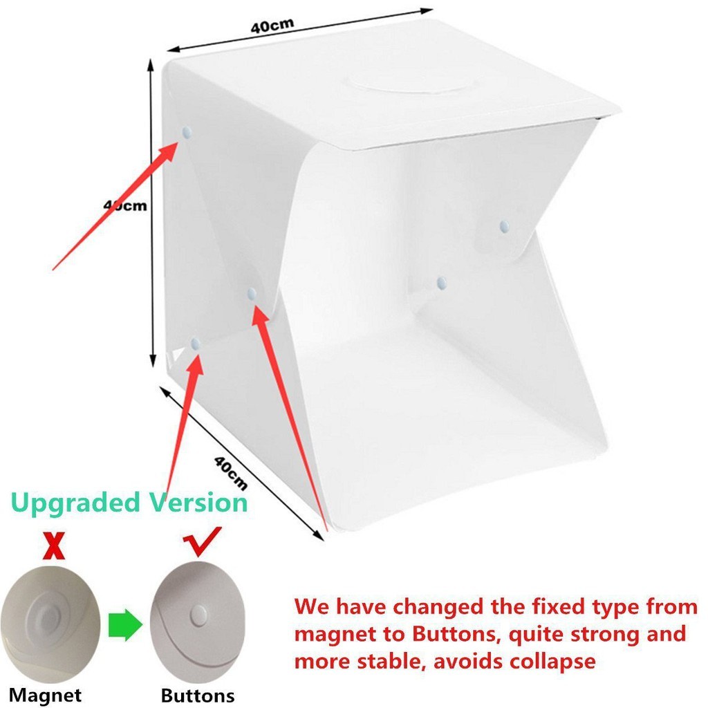 Khung, Phông, Background, Box, Hộp Chụp Hình Ảnh Sản Phẩm 40x40cm, Đèn Led Siêu Sáng, 4 Phông Nền Đa Dạng