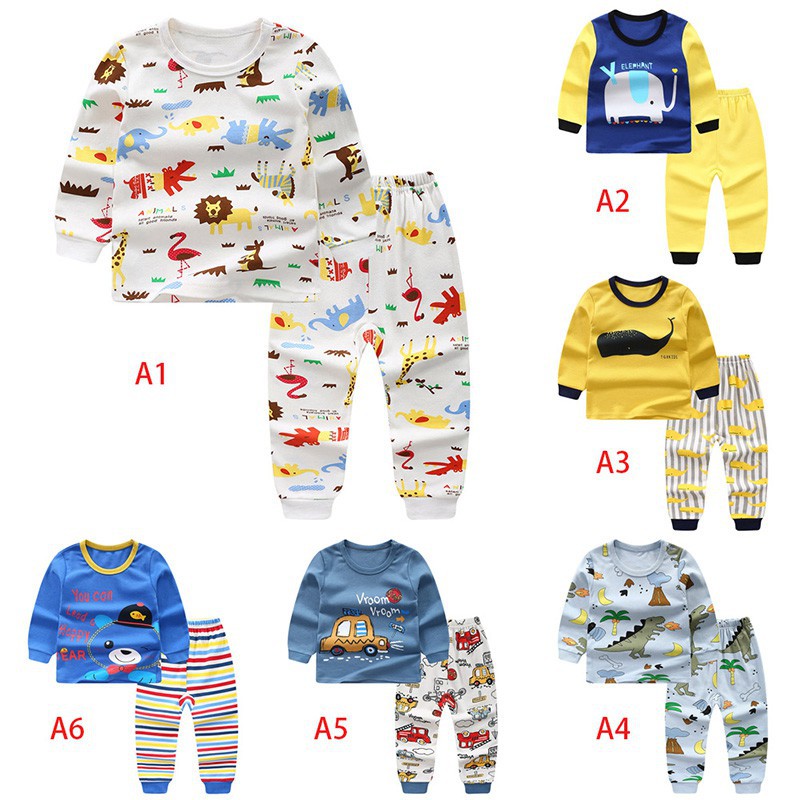 Set đồ ngủ dài in họa tiết hoạt hình dễ thương cho bé