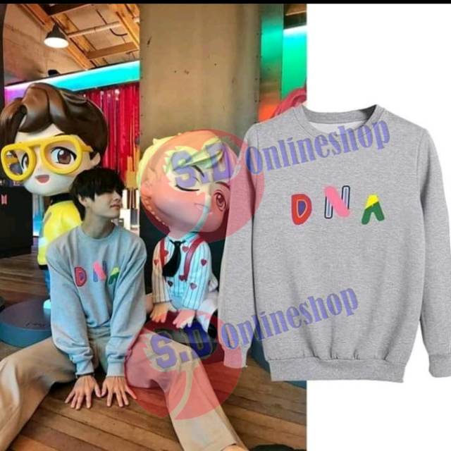 Áo Sweater Lông Cừu Dày Dặn Thêu Chữ Bts V Taehyung Dna