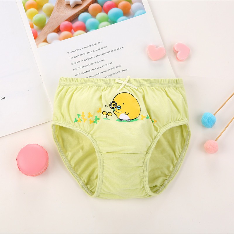 Set 5 quần lót bé gái Hàn Quốc 100% vải cotton thoáng mát, an toàn cho sức khỏe của bé mẫu Happy-Lovely-Vàng