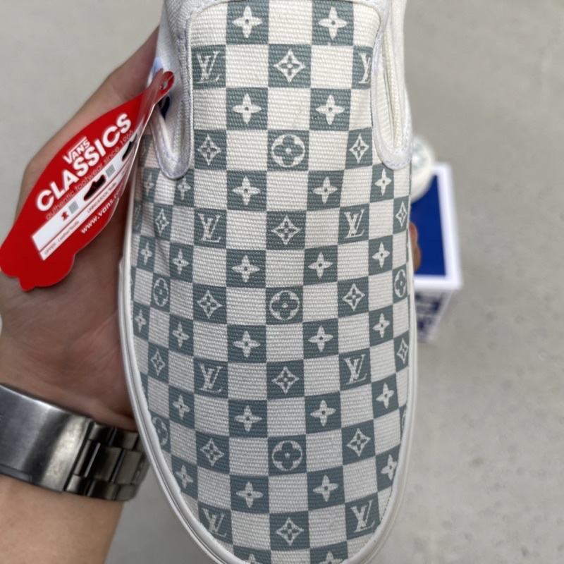 Giày Thể Thao Vanss LV Trắng Rêu Nam Nữ