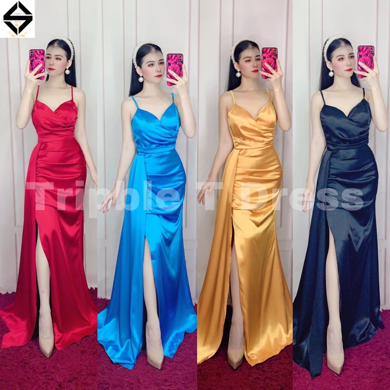 Đầm maxi body 2 dây xẻ đùi gợi cảm TRIPBLE T DRESS - Size M/L - MS88V
