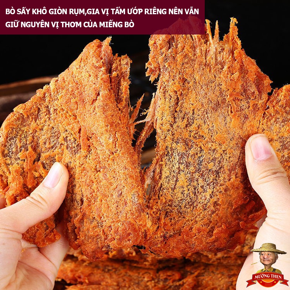 KHÔ BÒ MIẾNG HỒNG NGỰ (Vị Ngọt Thơm) THỊT BÒ KHÔ THU BA HÚT CHÂN KHÔNG SIÊU NGON