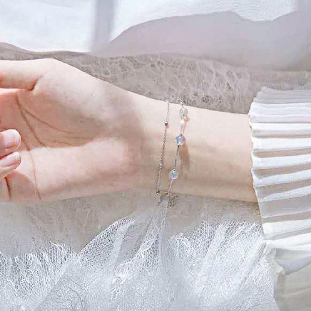 Vòng Tay Chuỗi Hạt Labradorite May Mắn Sáng Tạo Cho Nữ|Vòng Đeo Tay Dạng Nhẫn