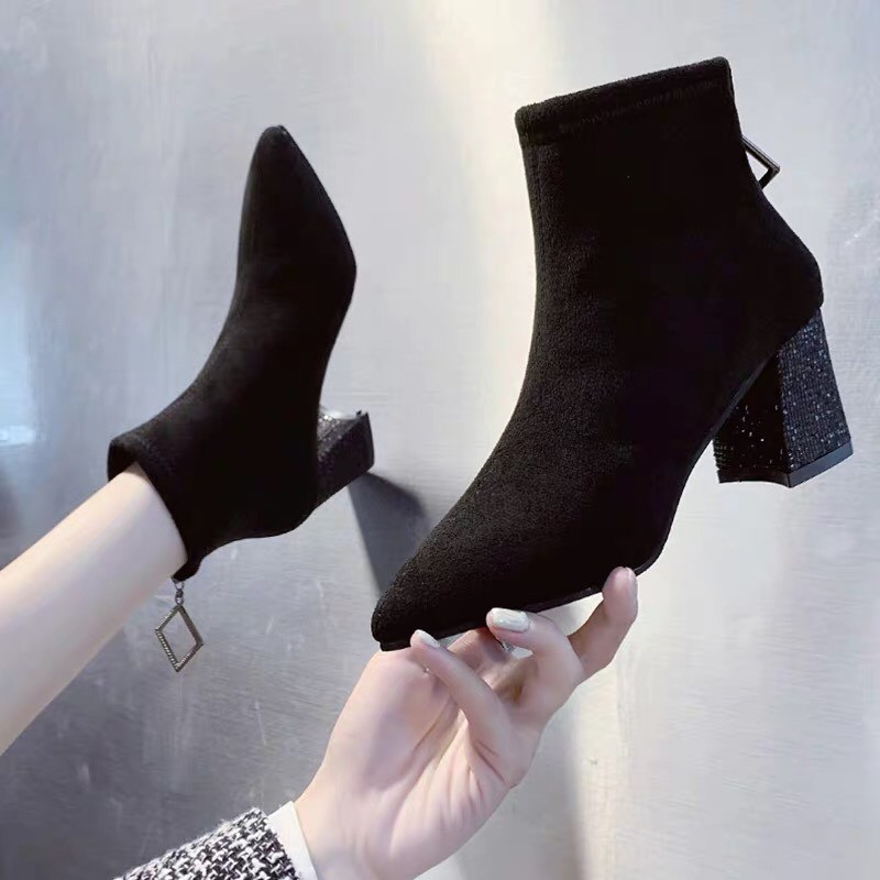 Bốt nữ cao 5-6cm lót lông siêu ấm, siêu đẹp  sẵn 522