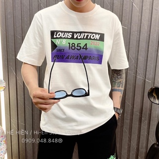 Áo Thun Cổ Tròn Nam Nữ In chữ Lv - Chất thun cotton mềm mịn thoáng mát