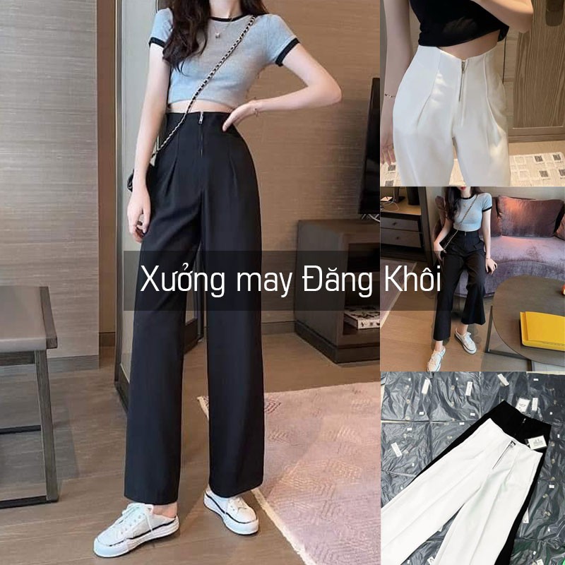 Quần ống rộng suông khoá trước