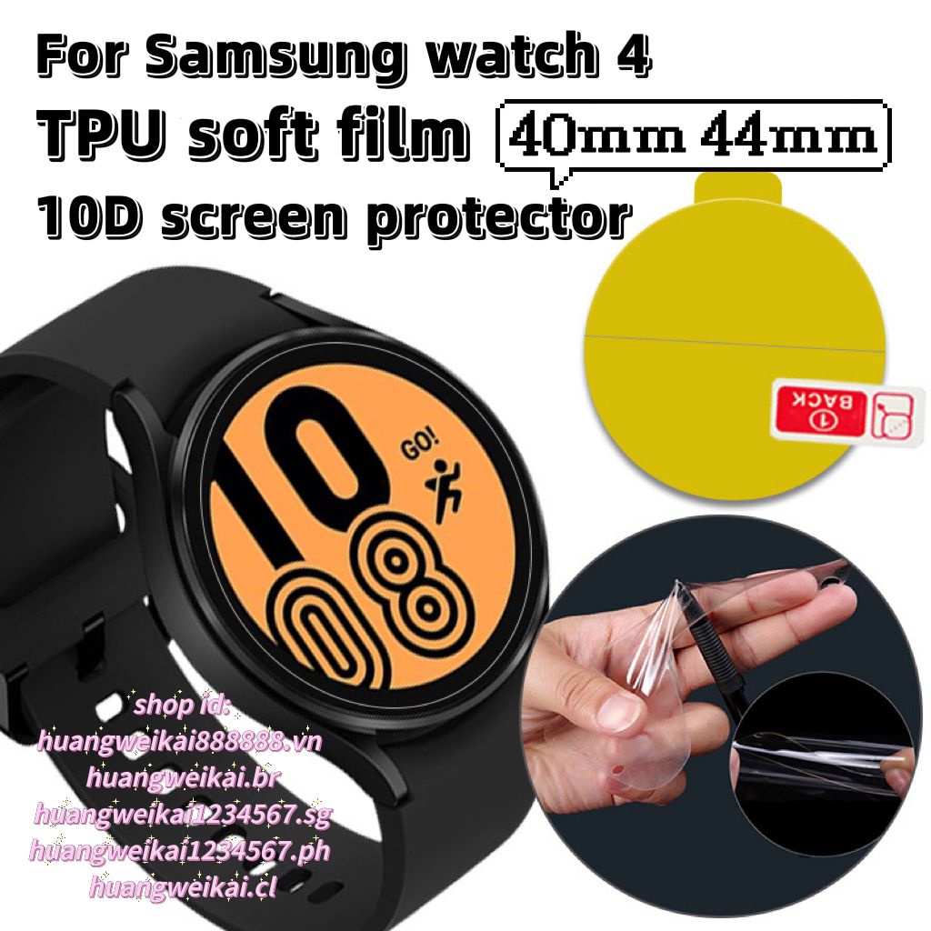 Miếng Dán TPU 10D HD Bảo Vệ Màn Hình Chống Trầy Xước 40 / 44 / 46mm Cho Galaxy Samsung smartwatch4 / S4