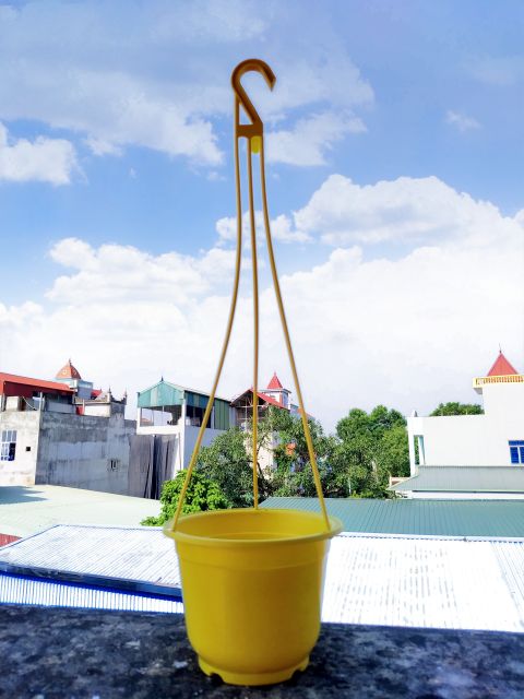 Chậu treo tròn trồng hoa, cây cảnh kèm dây treo hàng loại 1.