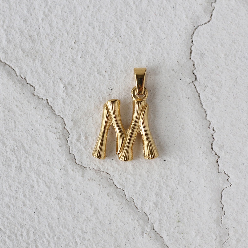 Dây Chuyền Thép Titan Mạ Vàng 18K Phối Mặt Kim Loại Khắc Chữ MRSFZH Phong Cách Âu Mỹ