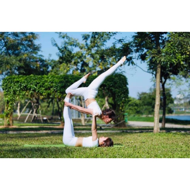 Quần thể thao, legging trơn màu trắng tập Yoga, Gym Yborn