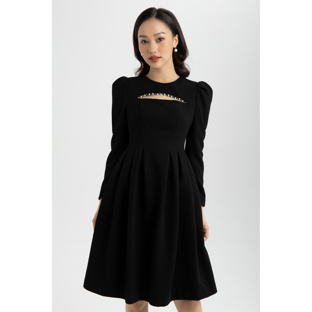 Đầm xòe cổ cutout thiết kế IVY moda MS 48B8484