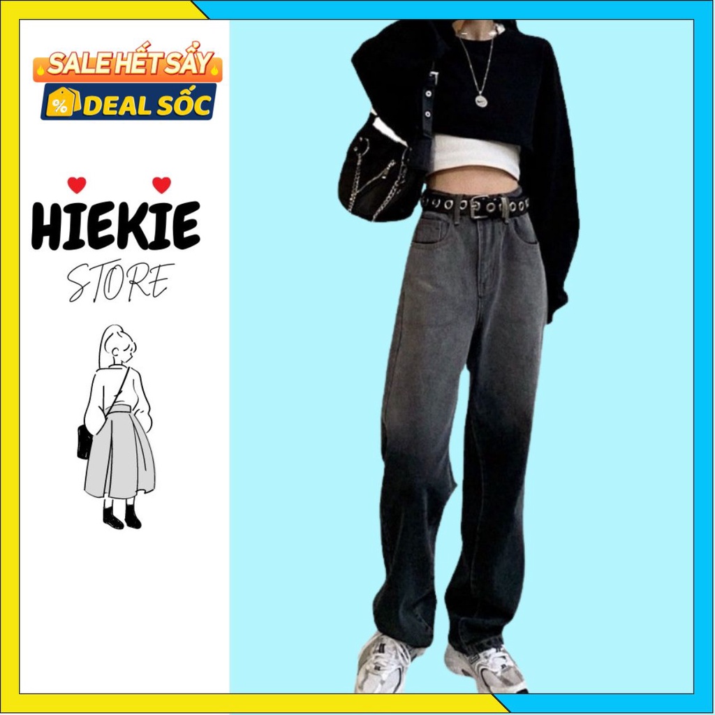 Quần Dài Ống Suông Rộng Nữ Loang Màu Tiedye Đen Xám Hàn Quốc Ulzzang Thời Thượng J428 HIEKIE