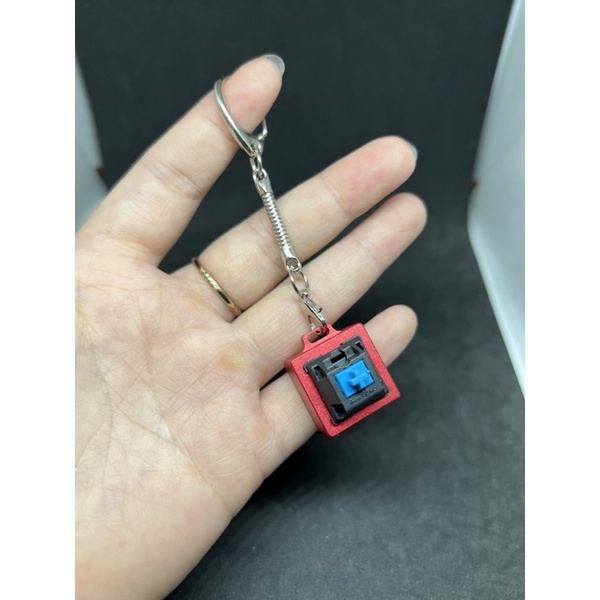 Móc khóa bàn phím cơ LED kim loại kèm keycap kim loại