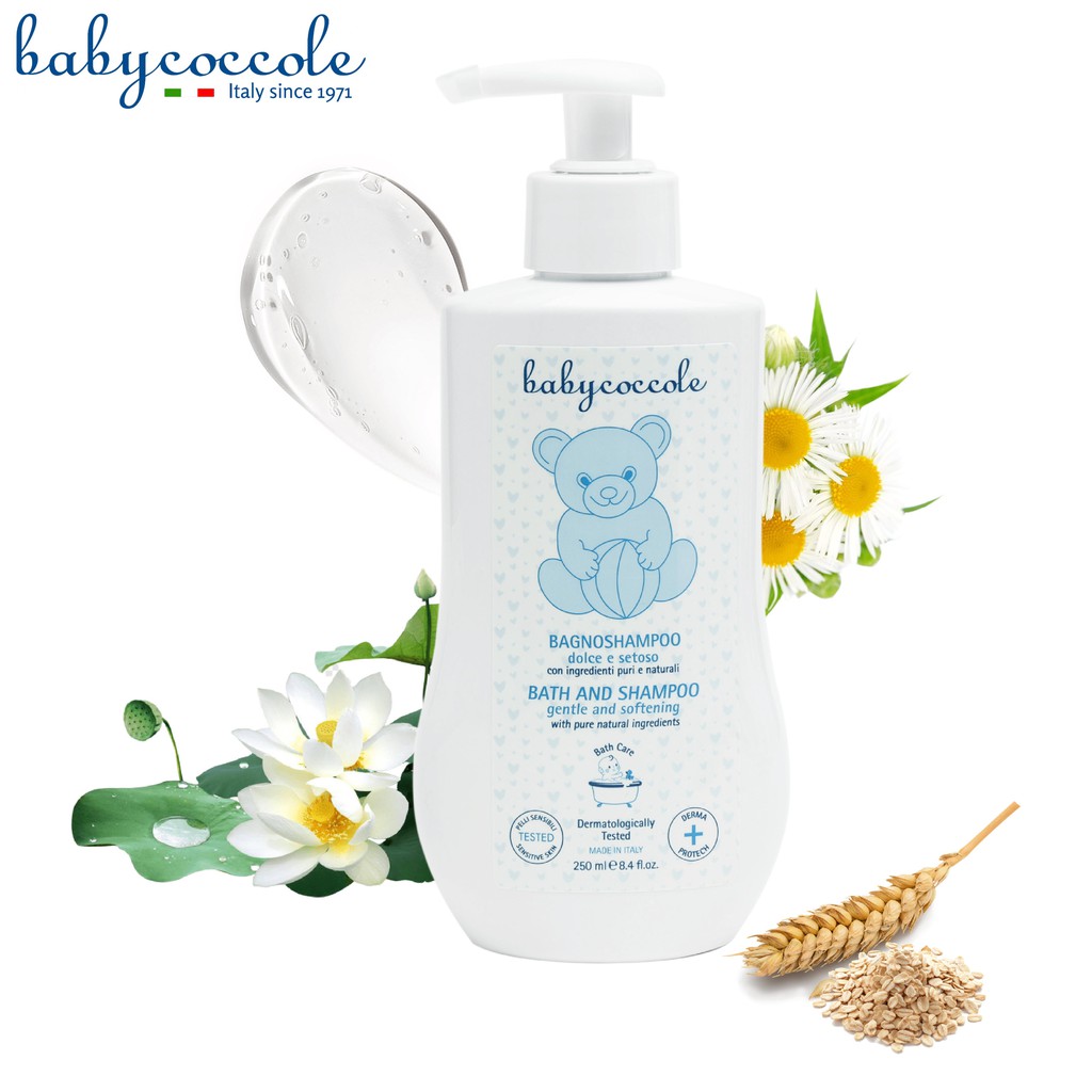 Sữa tắm gội chiết xuất hoa sen Babycoccole 250ml 0M+