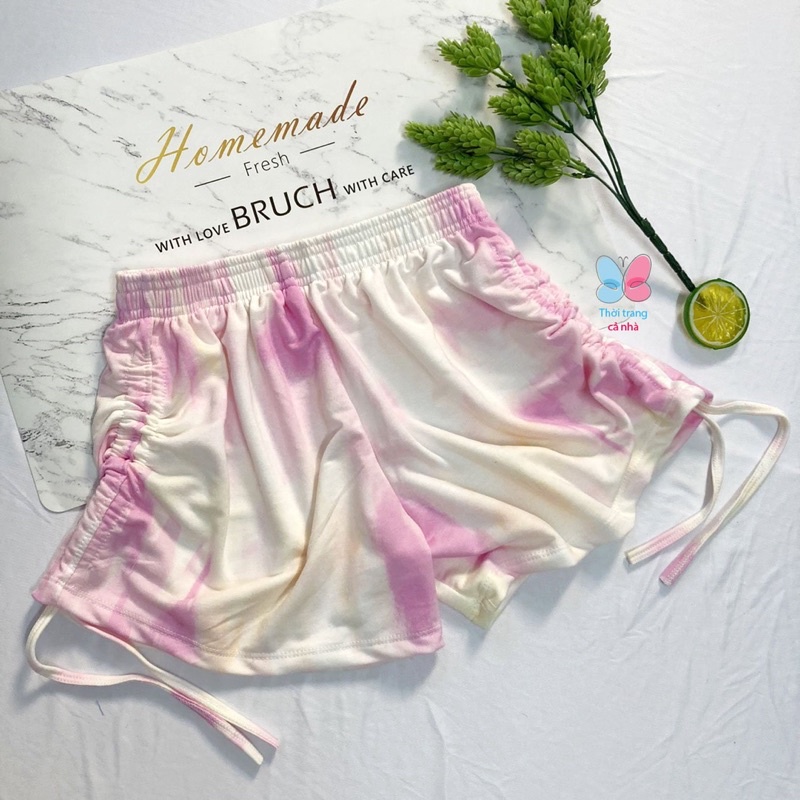 Quần đùi rút dây freesize từ 40kg-45kg thun da cá phối - Cho Bé Gái - Cho Nữ- QU82