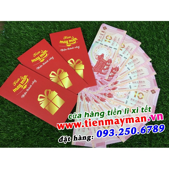 Tiền 10 Macao hình trâu Lì Xì Tết 2021 may mắn tài lộc