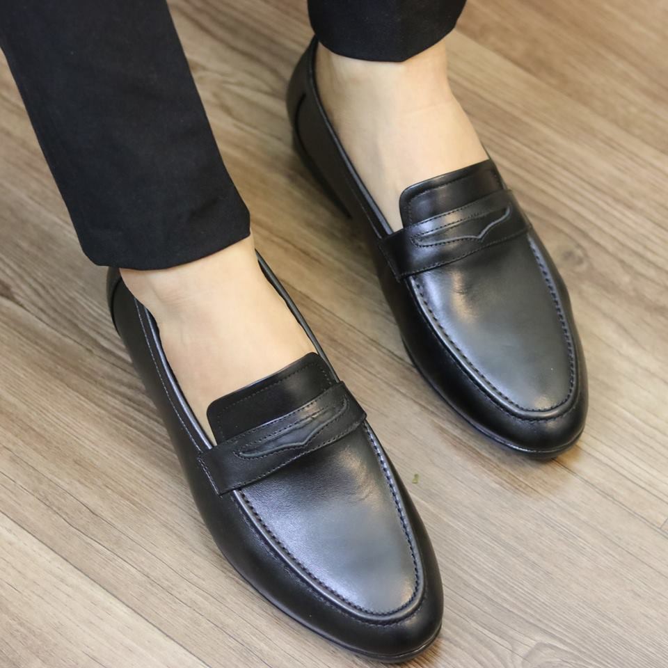 Giày da nam loafer công sở da thật TUXILO giày lười nam cao cấp da bò đế siêu bền TX44