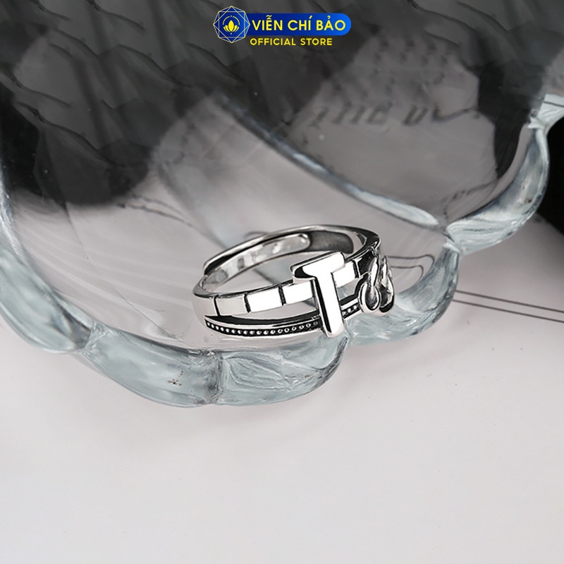 Nhẫn bạc nữ lồng họa tiết chữ T chất liệu bạc Thái 925 thời trang phụ kiện trang sức nữ Viễn Chí Bảo N000305