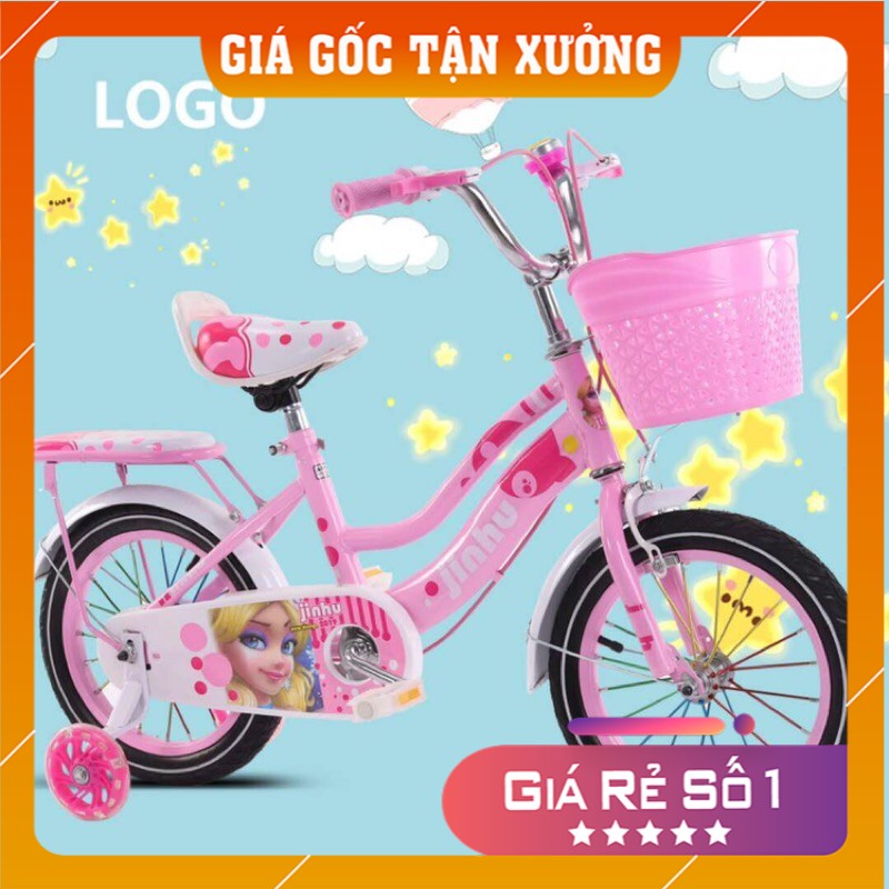 Xe đạp cho bé gái 12,14,16 inch, xe đạp màu hồng cho bé, xe đạp công chúa cho bé