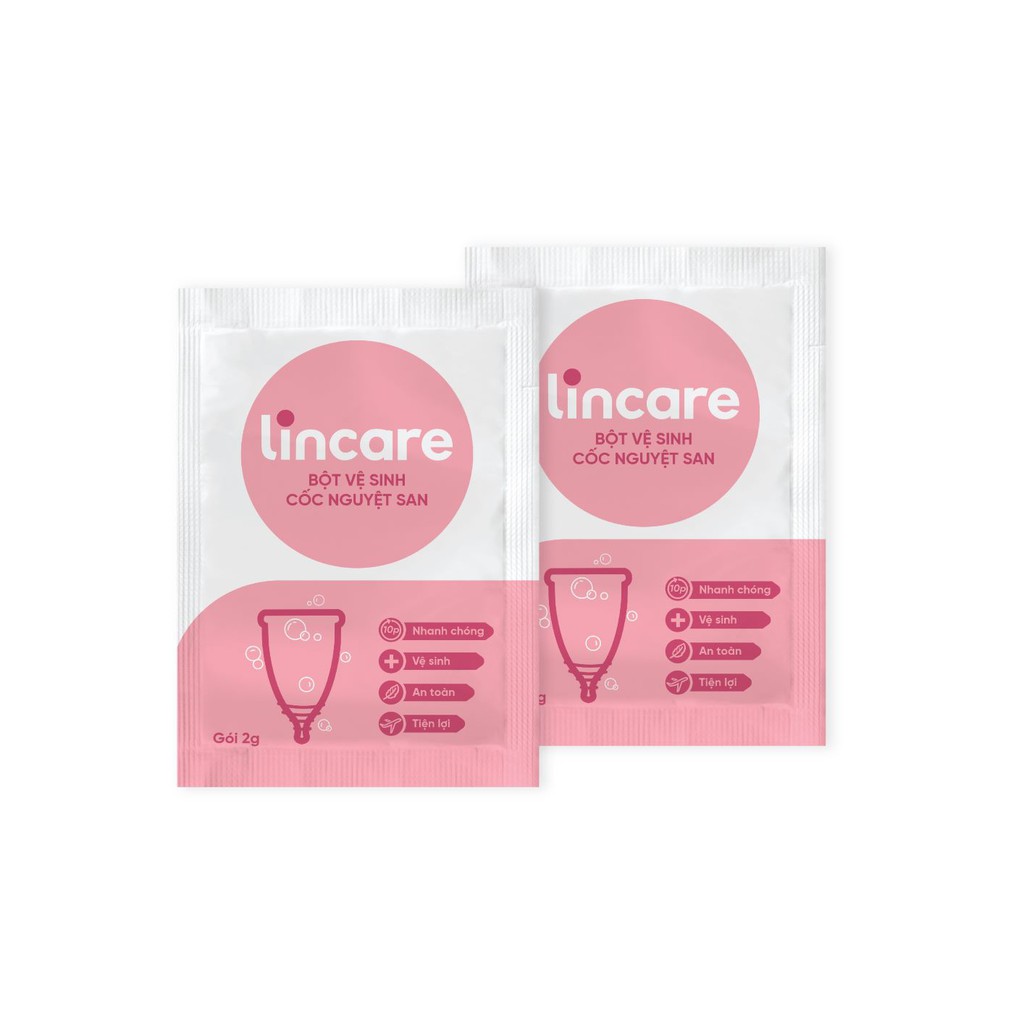 Bột tiệt trùng cốc nguyệt san Lincare (Hộp 12 gói x 2g)