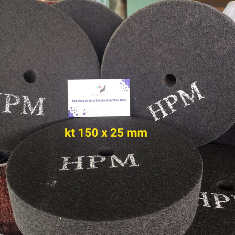 Bánh nỉ xám đánh bóng HPM 150x25x16mm(6x1&quot;)