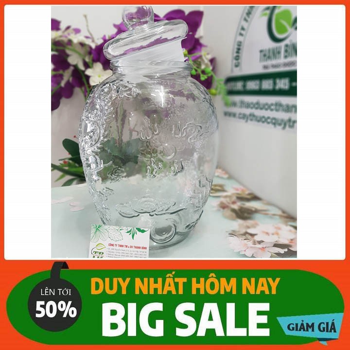 Bình Chum Họa Tiết Long Phụng 8 lit - Hũ Ngâm Sâm 8 lit