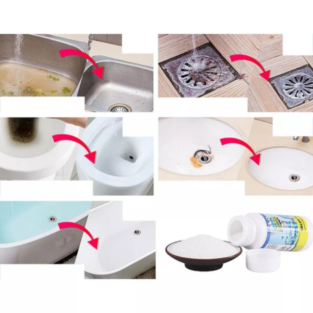 Bột Thông Cống Rãnh Bồn Cầu Lavabo Đường Ống Nước Cực Mạnh