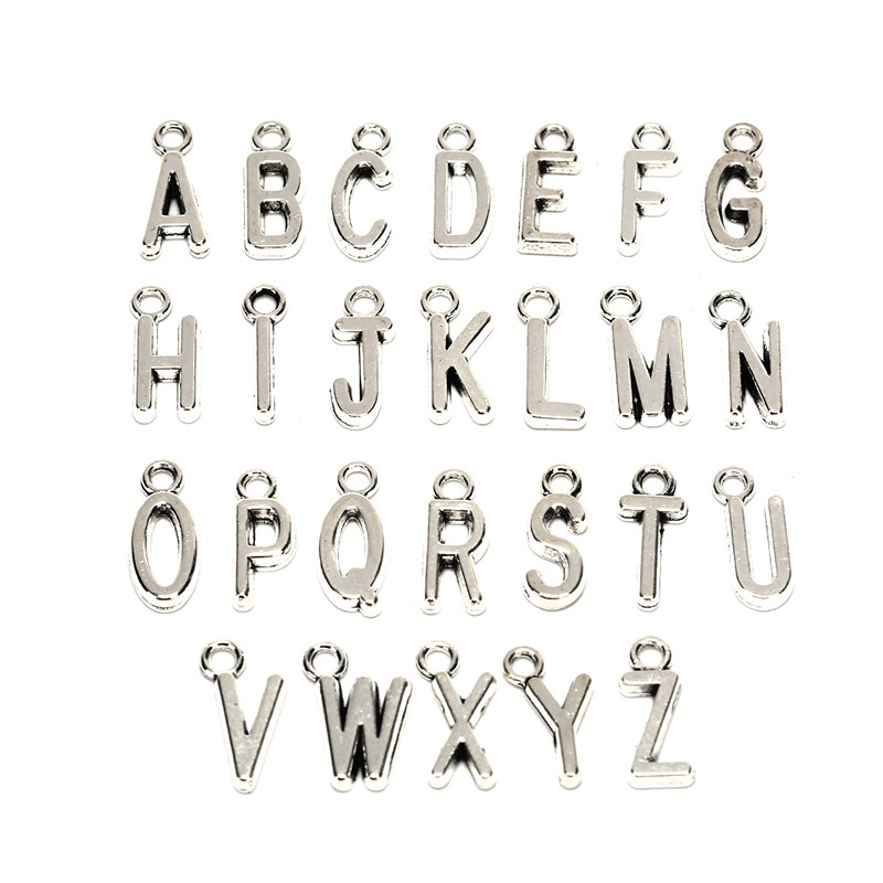 Bộ 26 Chữ Cái Từ A-Z Màu Vàng / Bạc Dùng Làm Trang Sức DIY