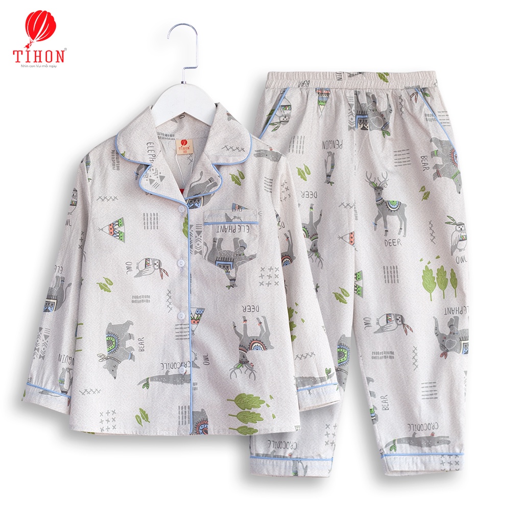 Bộ pijama cho bé trai TIHON nhiều họa tiết xinh xắn, dễ thương SET0750269